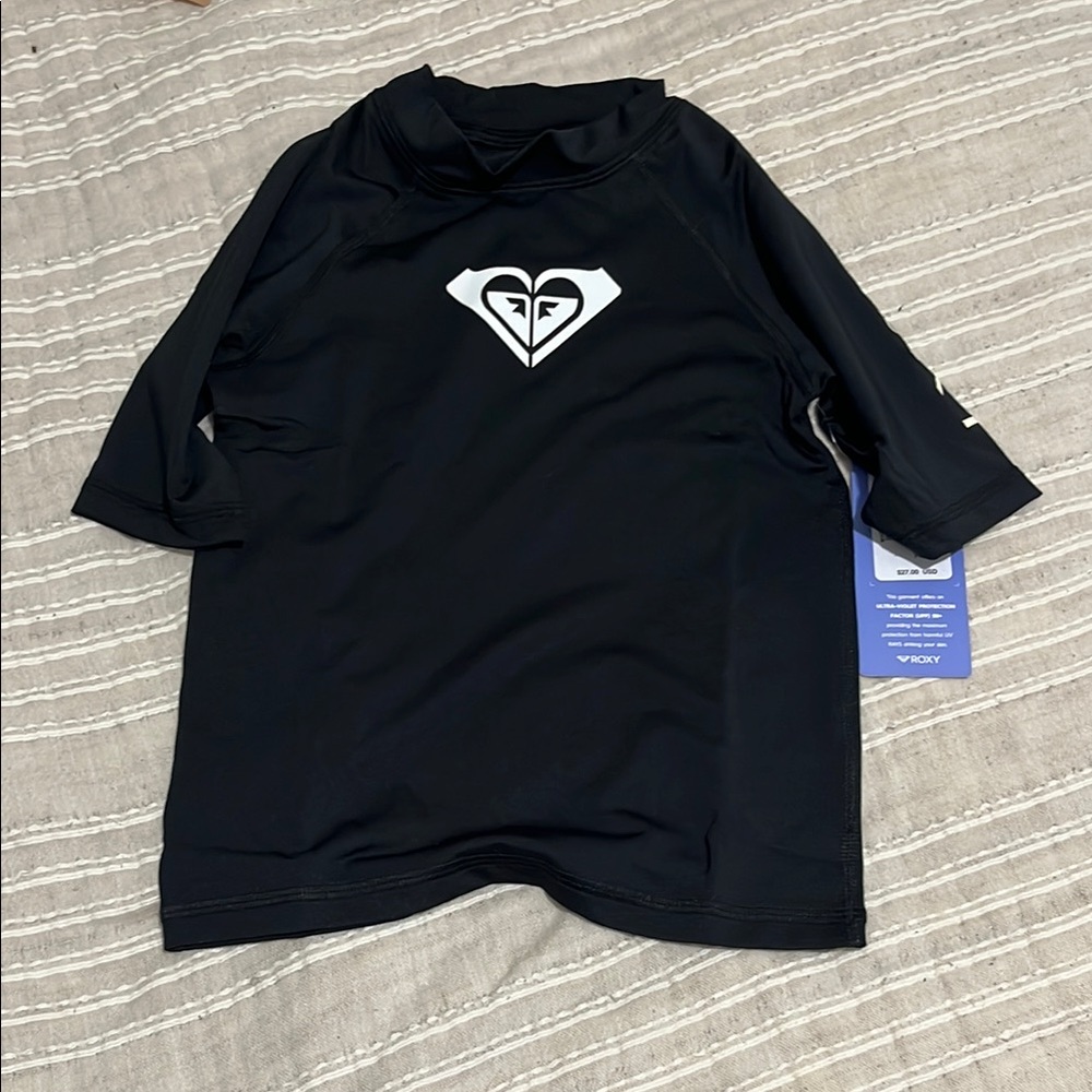 Roxy Black Rashguard Swim Top
